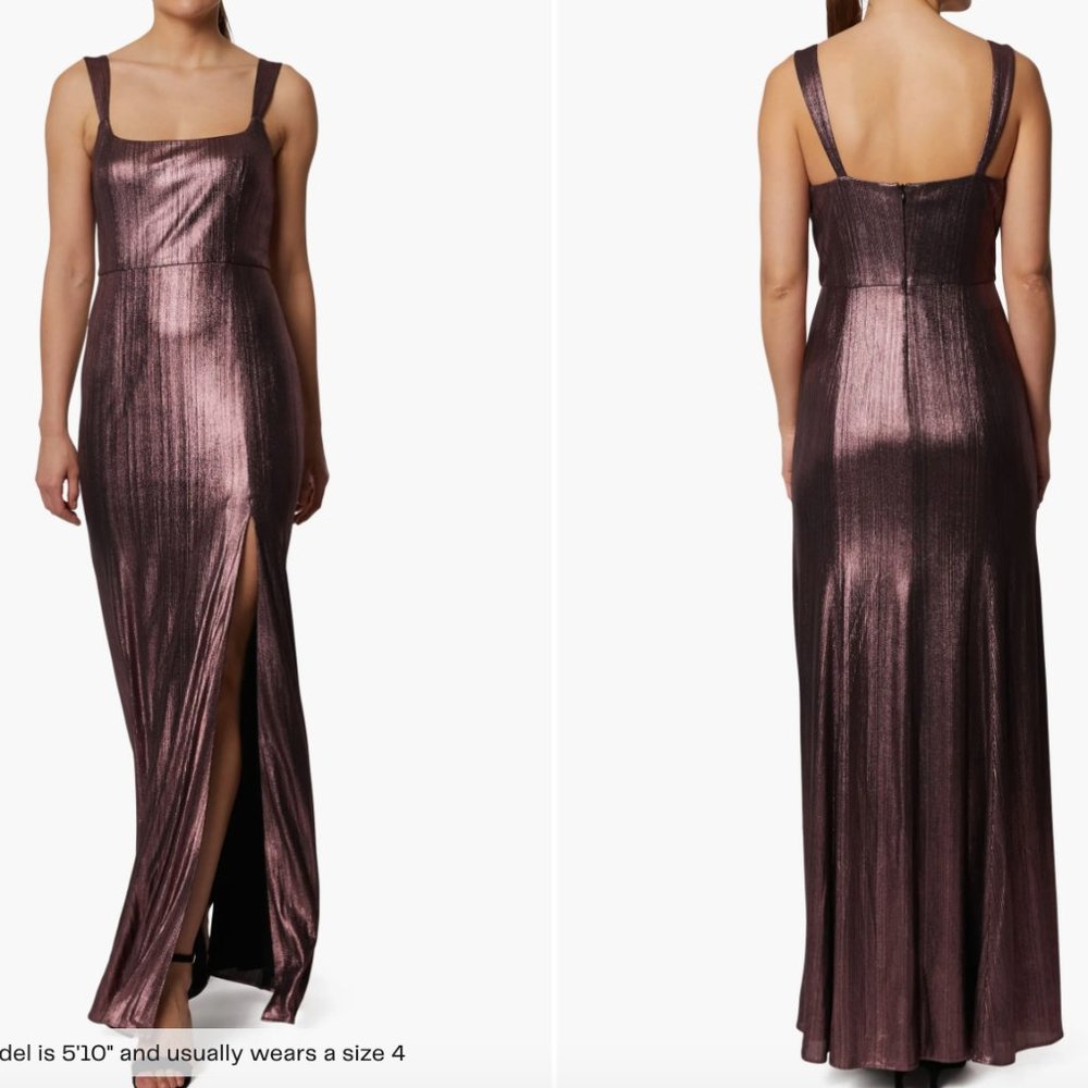 NEW Laundry by Shelli Segal- Square Neck Foil Gown, size S